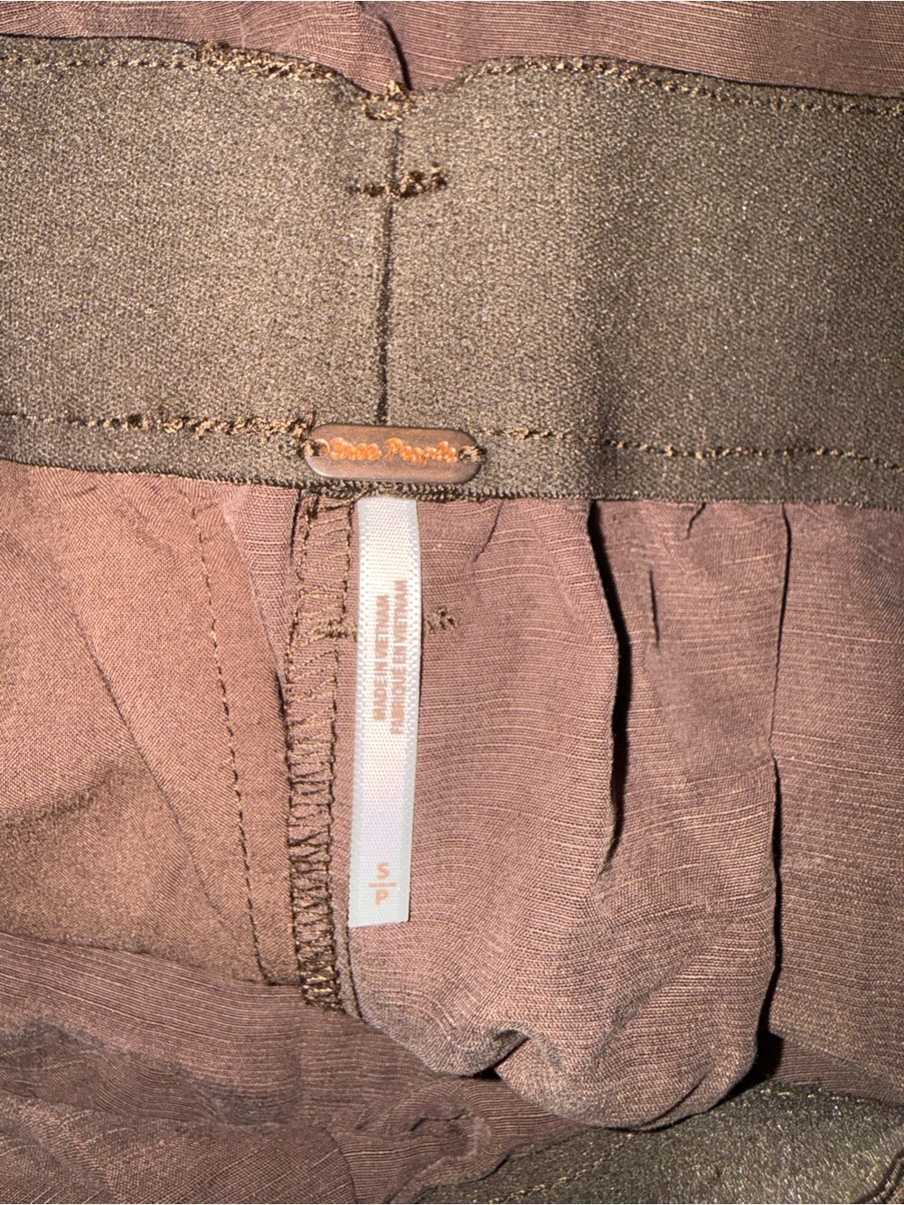 Free People Brown Lightweight pants with Elastic Waistband